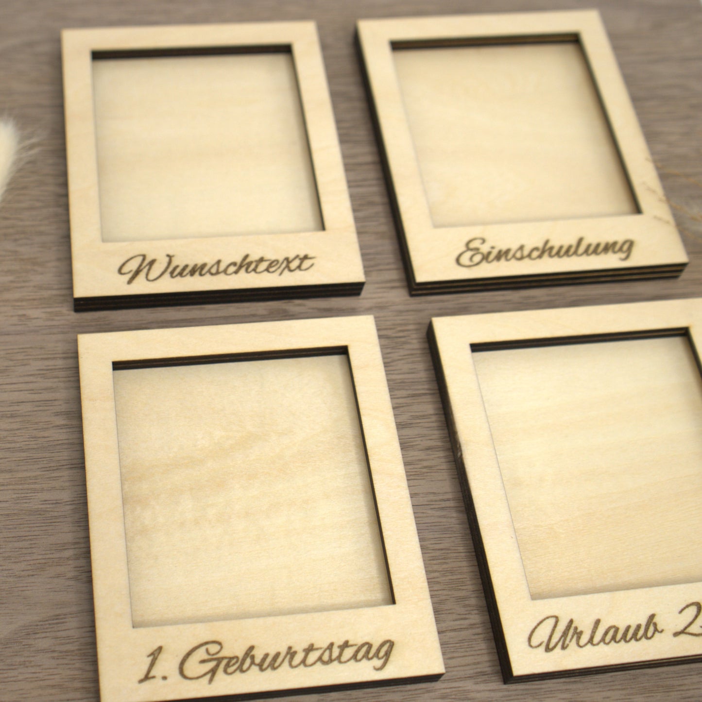 Personalisierter Fotorahmen aus Holz – mit Gravur