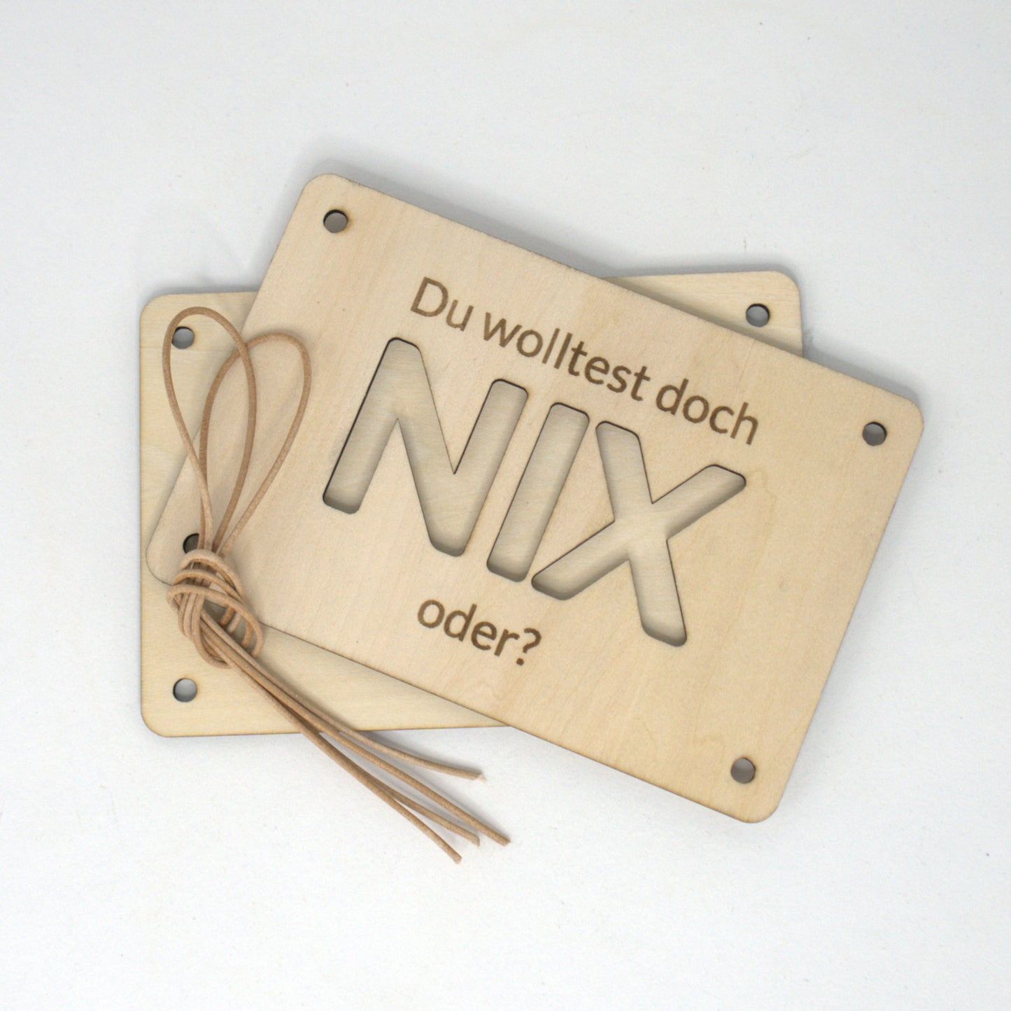Kreatives Geldgeschenk aus Holz mit Spruch NIX