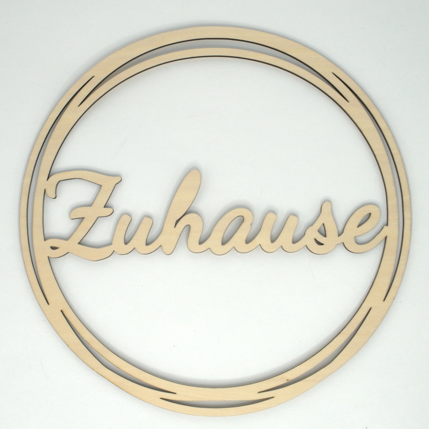 Holz-Türkranz „Zuhause“ | Handgefertigter Kranz im Naturlook