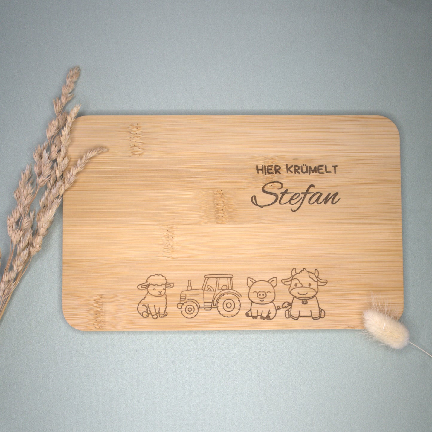Personalisiertes Frühstücksbrettchen aus Bambus