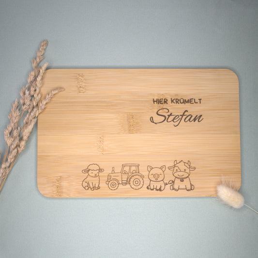 Personalisiertes Frühstücksbrettchen aus Bambus