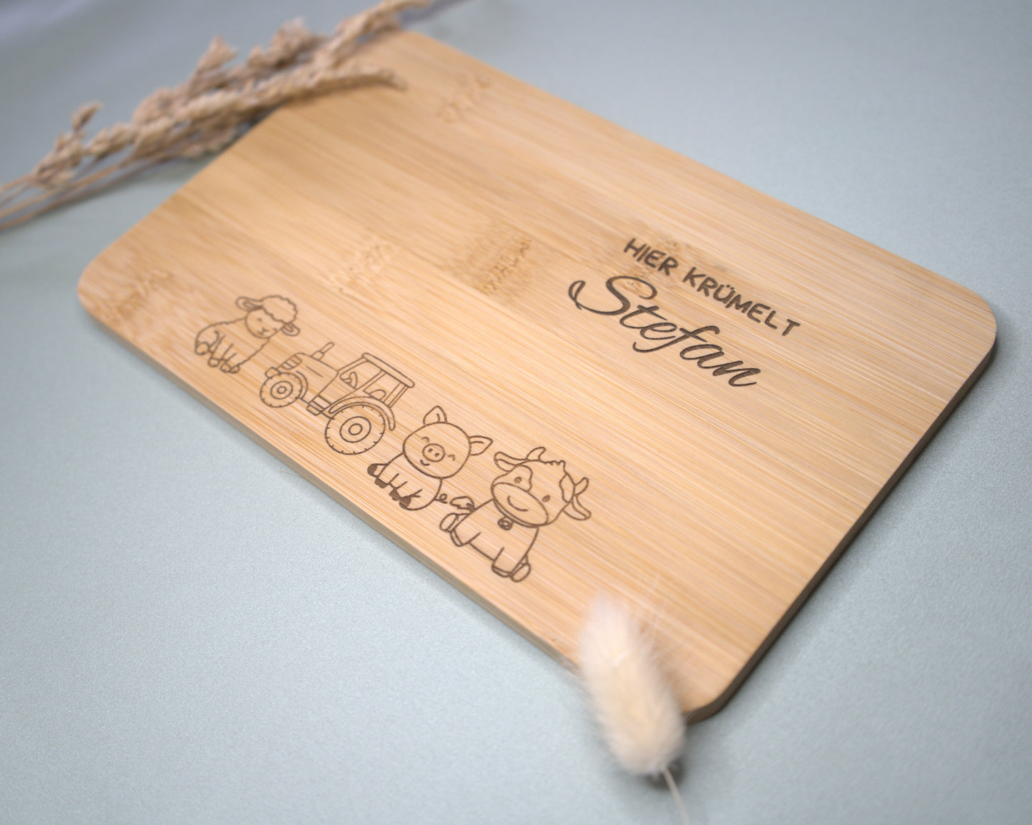 Personalisiertes Frühstücksbrettchen aus Bambus