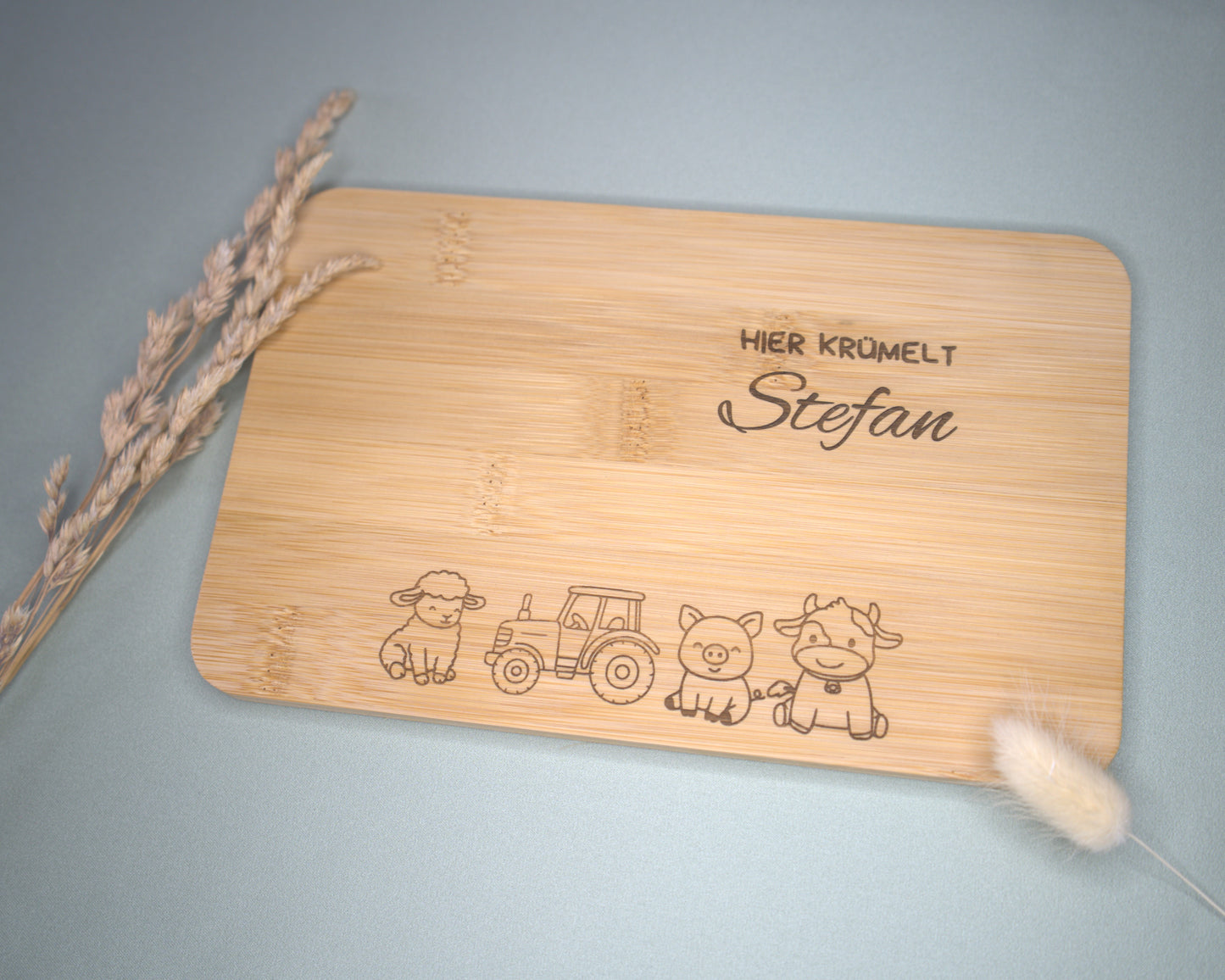 Personalisiertes Frühstücksbrettchen aus Bambus