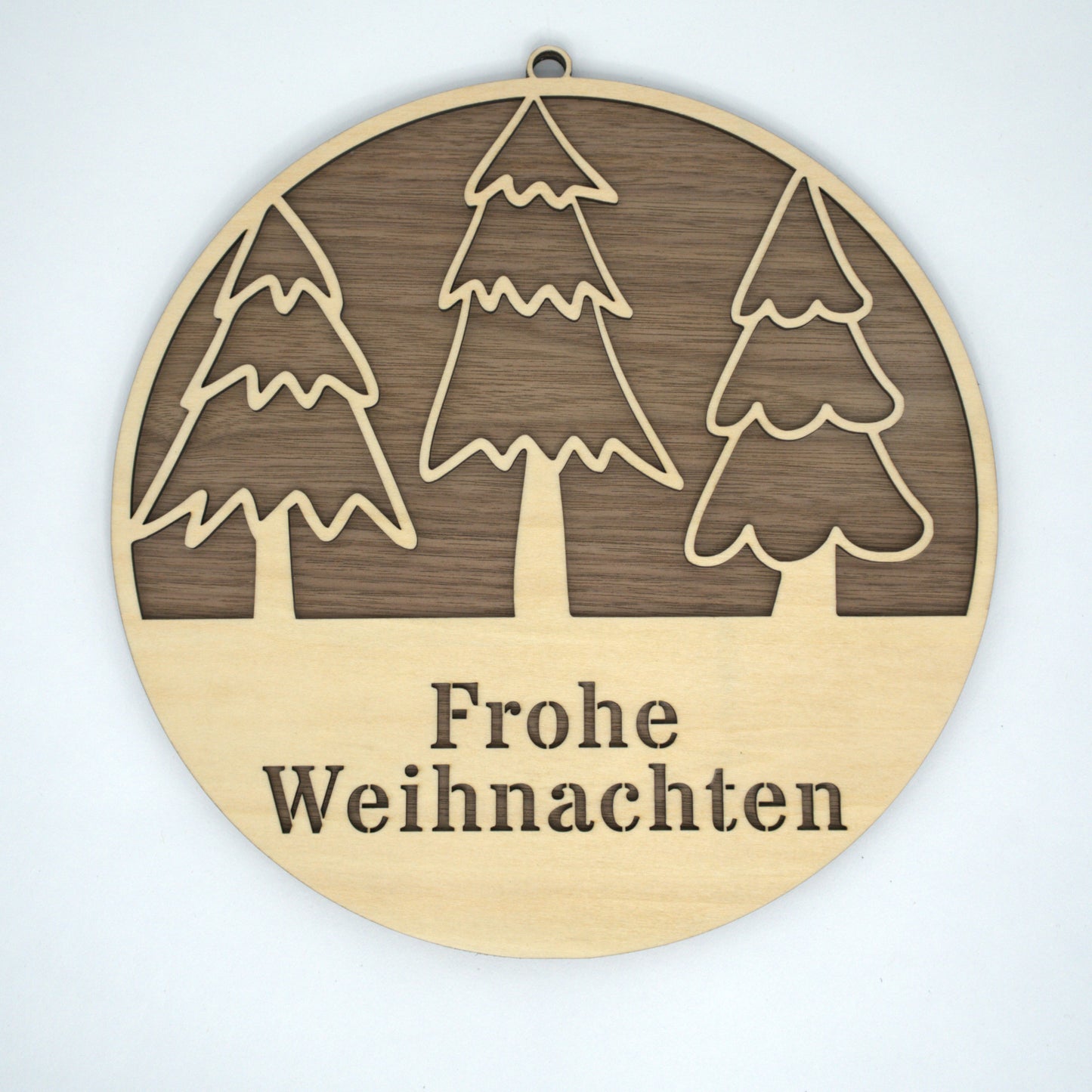 Holzschild „Frohe Weihnachten“ – Türdekoration handgefertigt