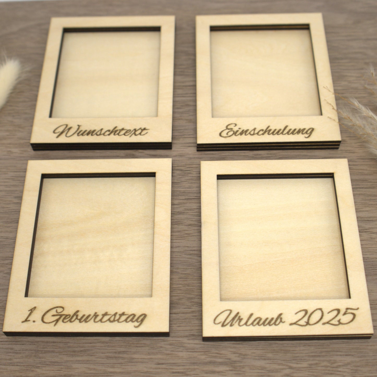 Personalisierter Fotorahmen aus Holz – mit Gravur