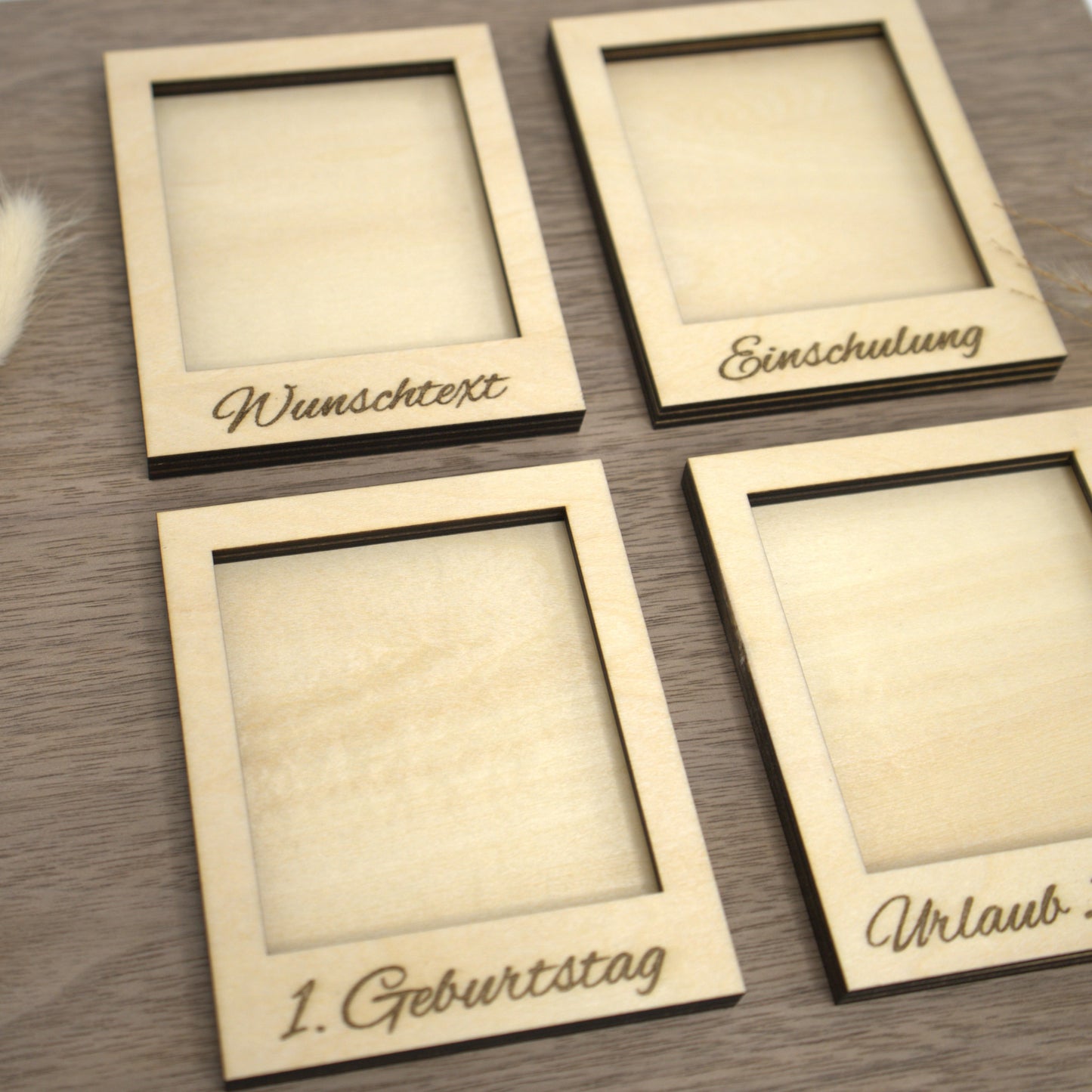 Personalisierter Fotorahmen aus Holz – mit Gravur