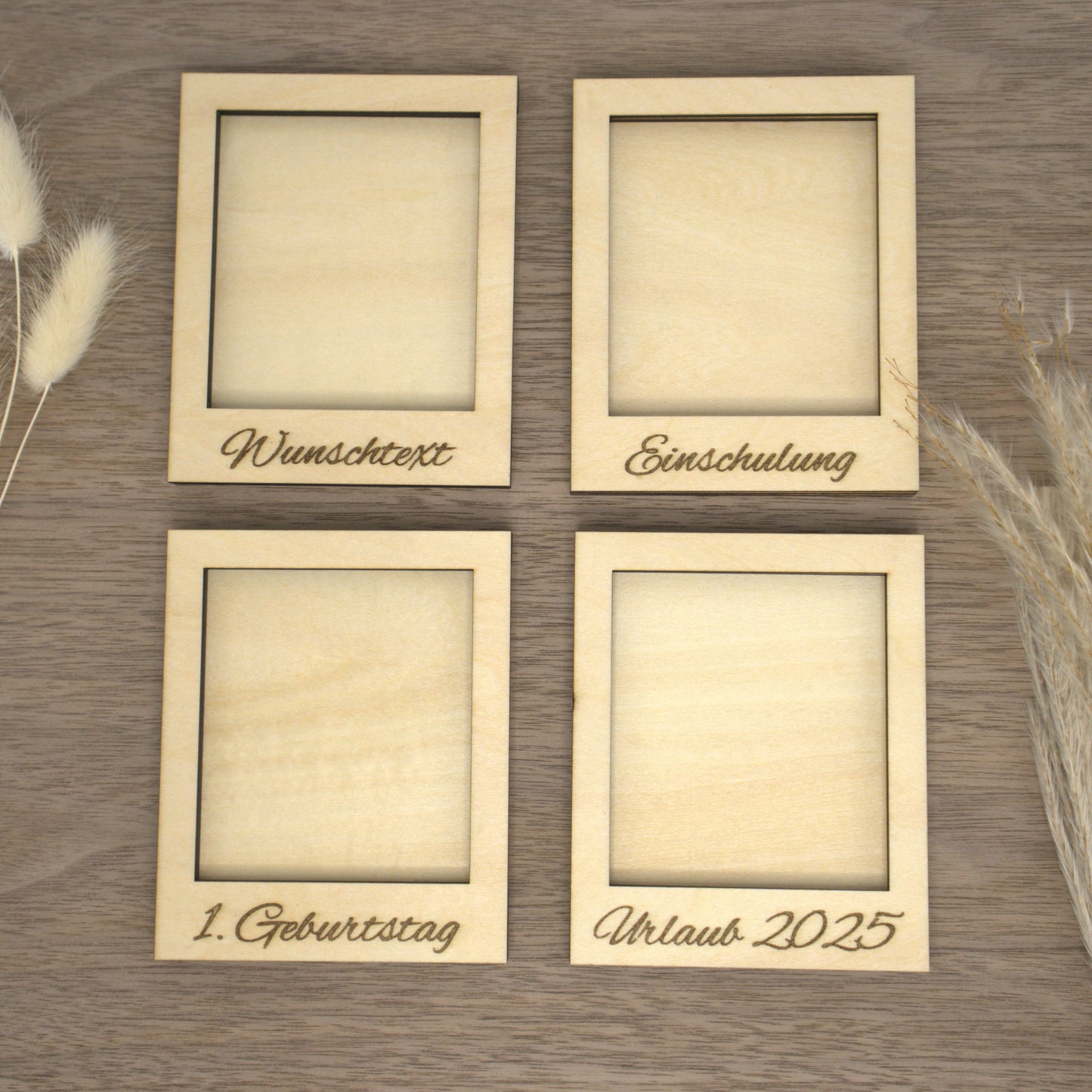 Personalisierter Fotorahmen aus Holz – mit Gravur