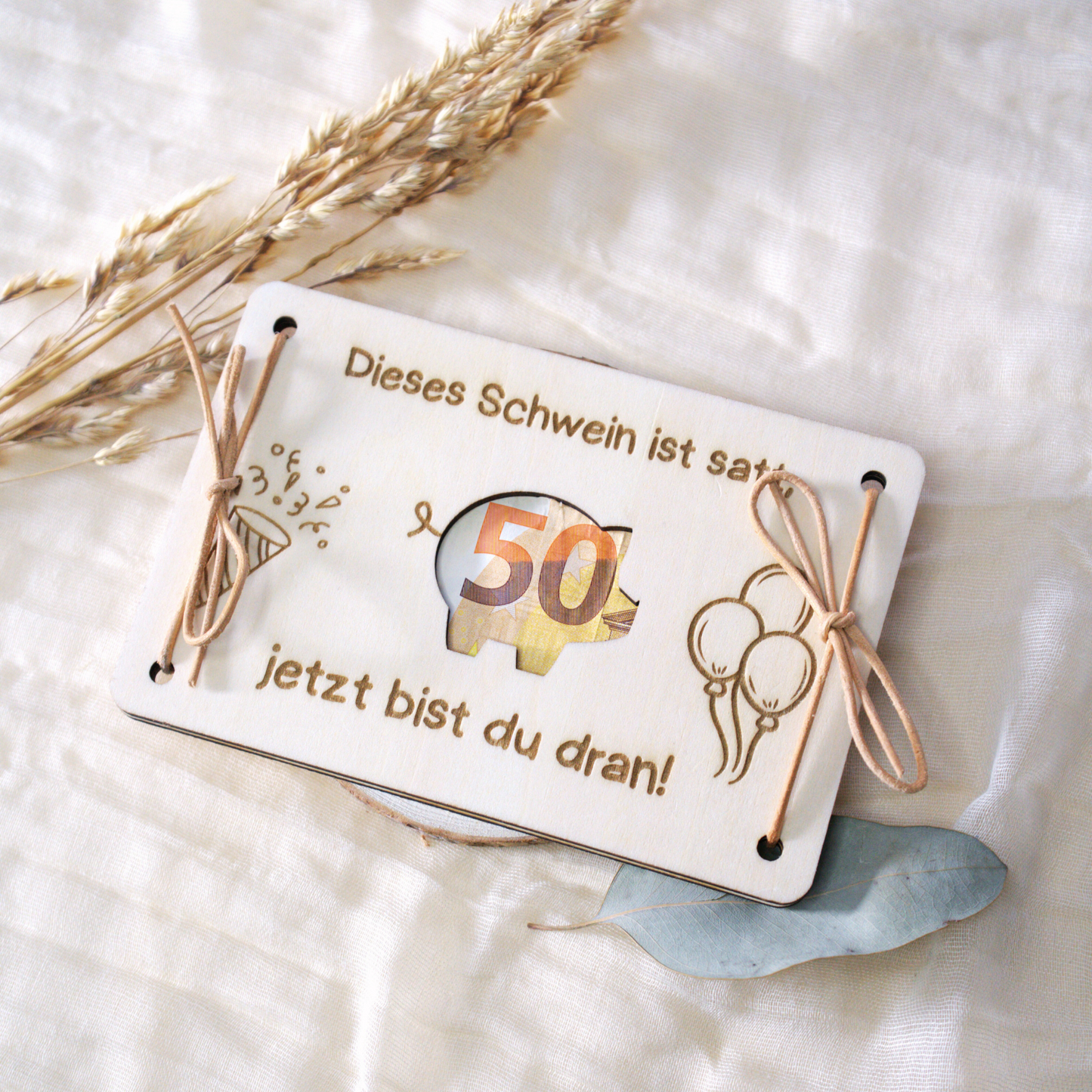 Geldgeschenk Holz Schwein – originelle Geschenkverpackung