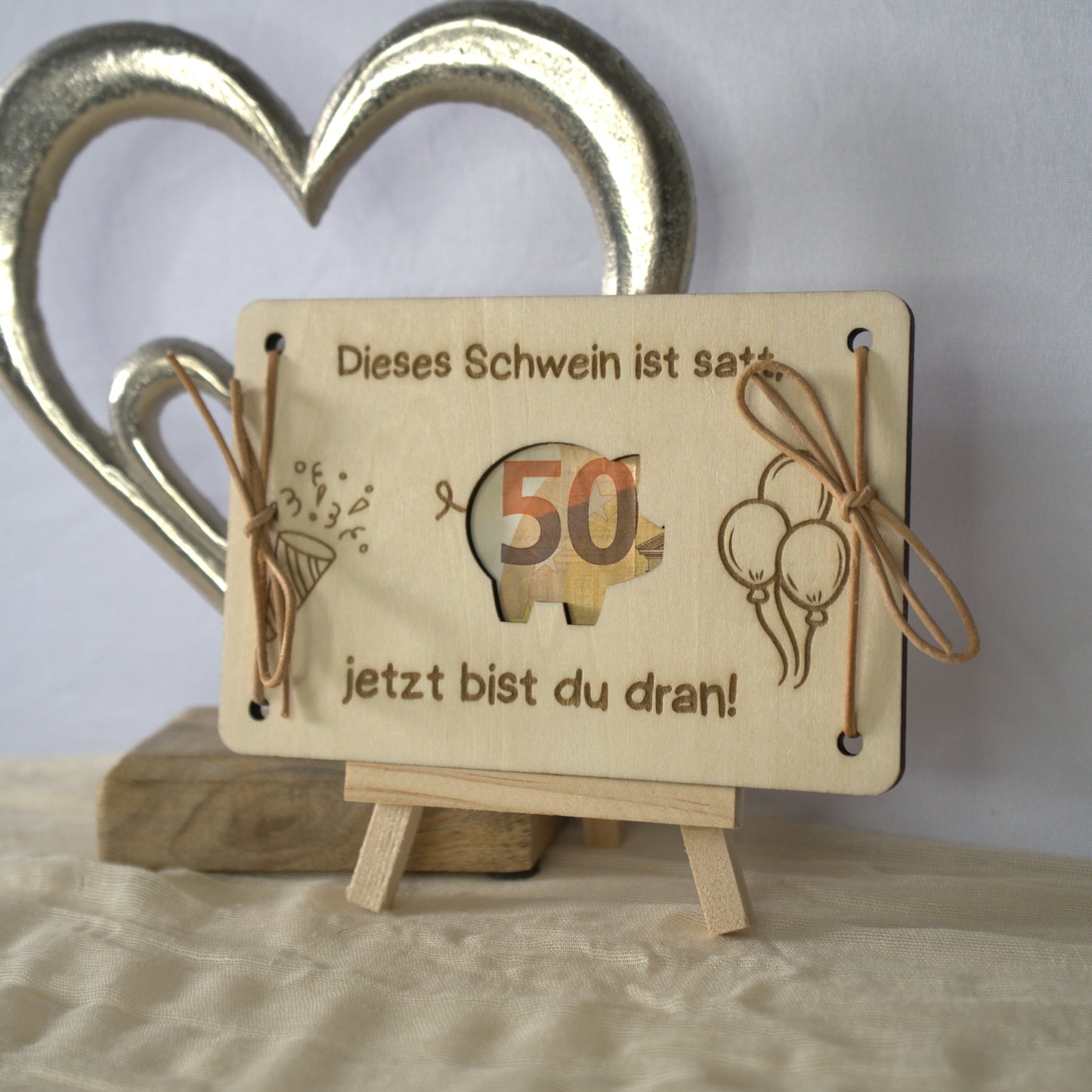 Geldgeschenk Holz Schwein – originelle Geschenkverpackung