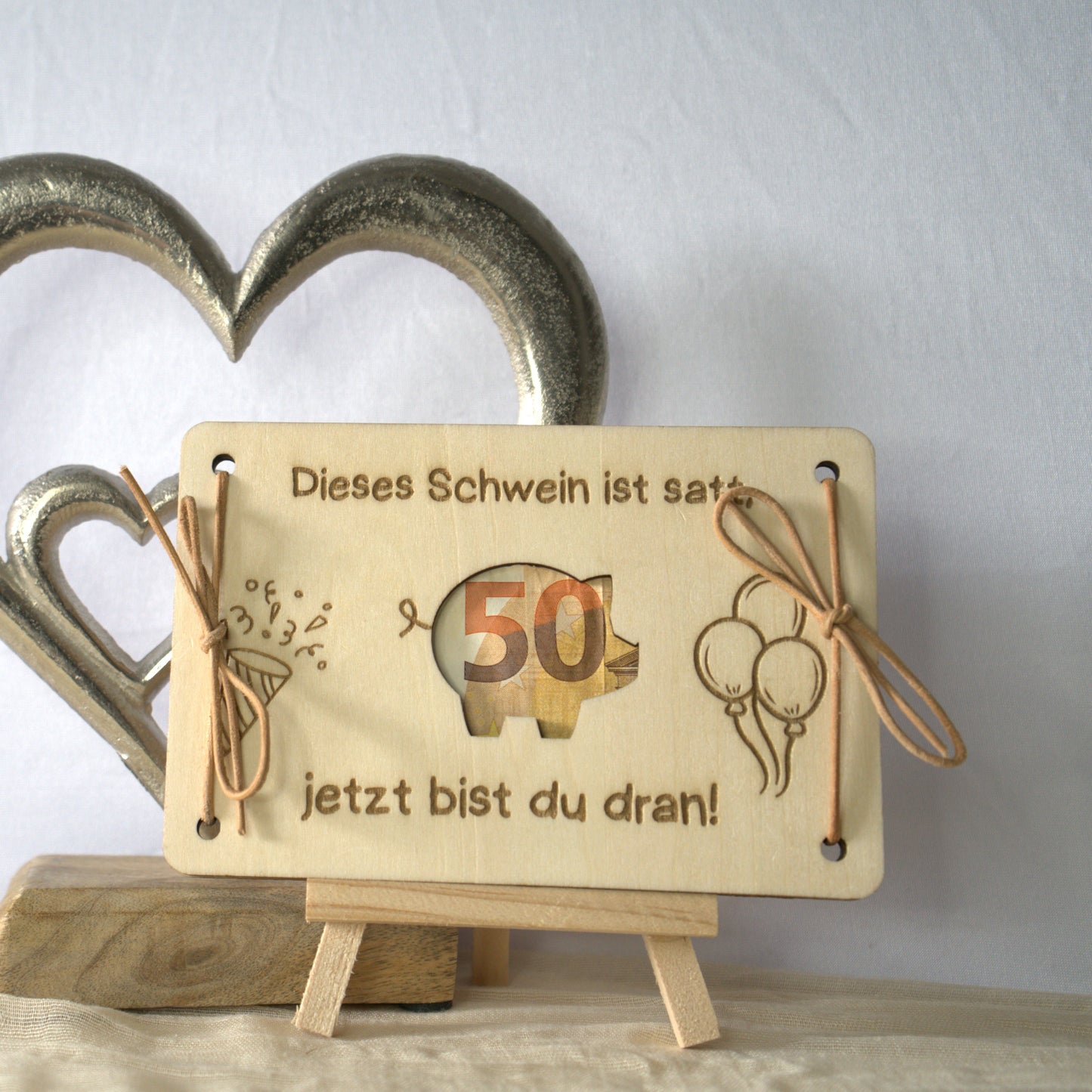 Geldgeschenk Holz Schwein – originelle Geschenkverpackung