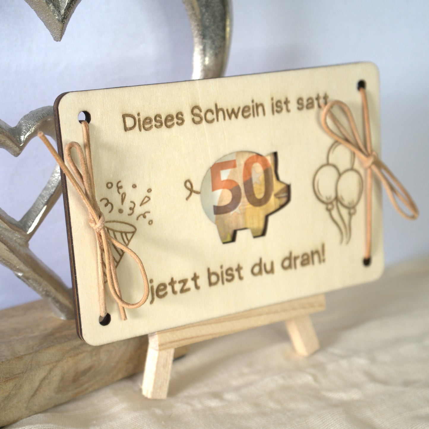 Geldgeschenk Holz Schwein – originelle Geschenkverpackung