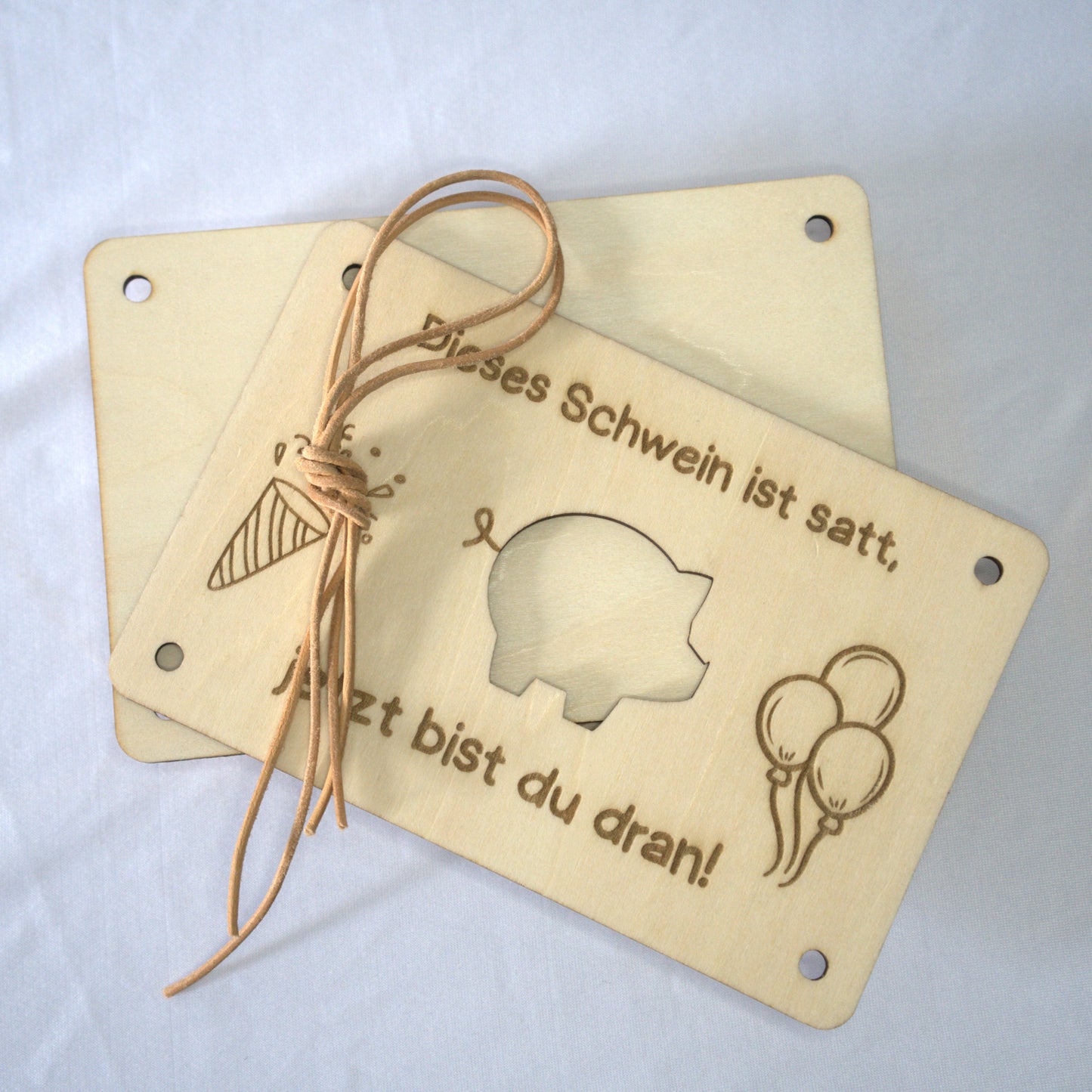 Geldgeschenk Holz Schwein – originelle Geschenkverpackung
