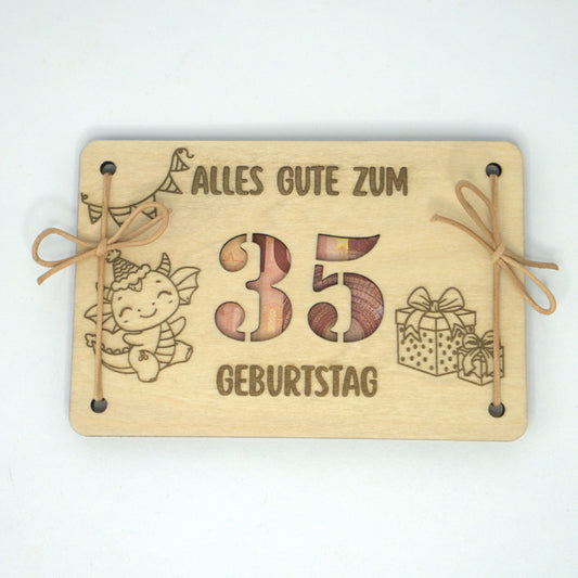 Personalisierbares Geldgeschenk aus Holz – zum Geburtstag