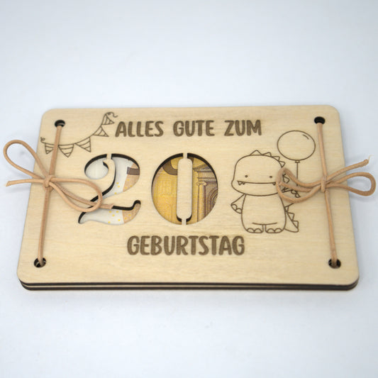 Personalisierbares Geldgeschenk mit Dino – zum Geburtstag