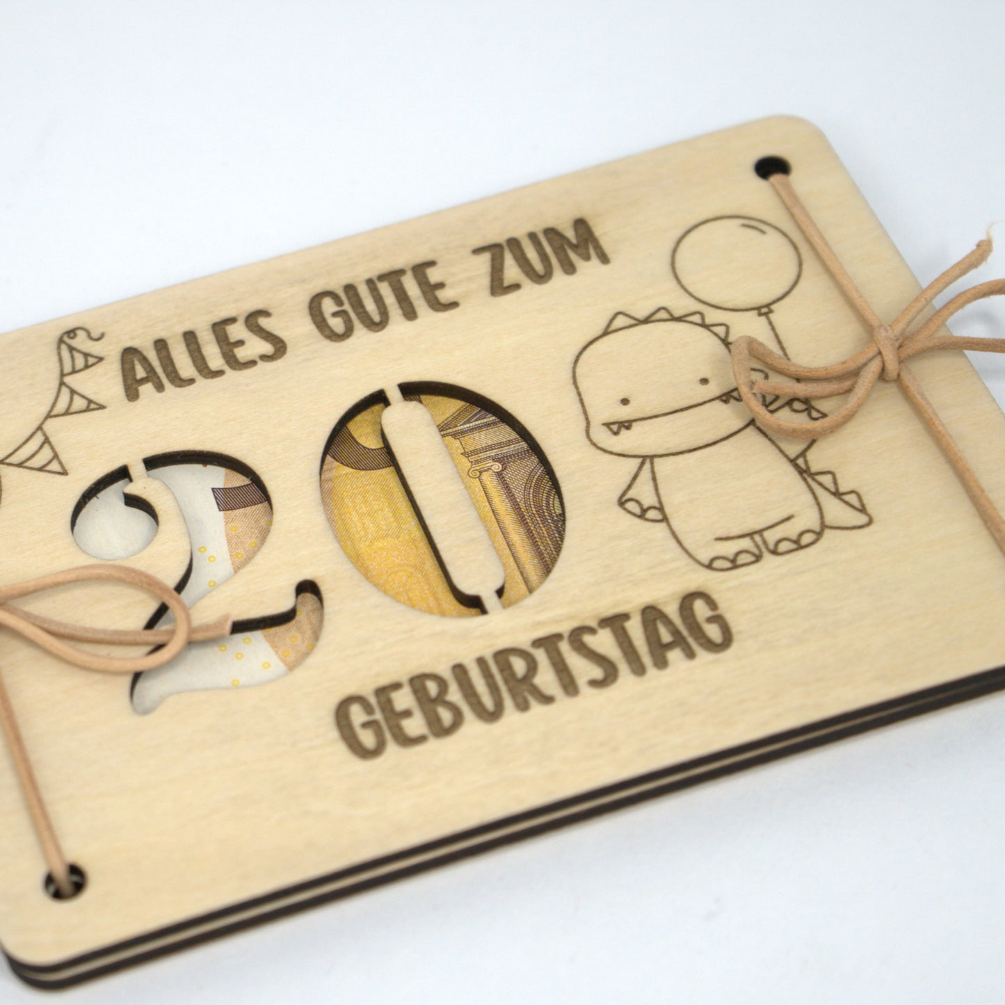 Personalisierbares Geldgeschenk mit Dino – zum Geburtstag