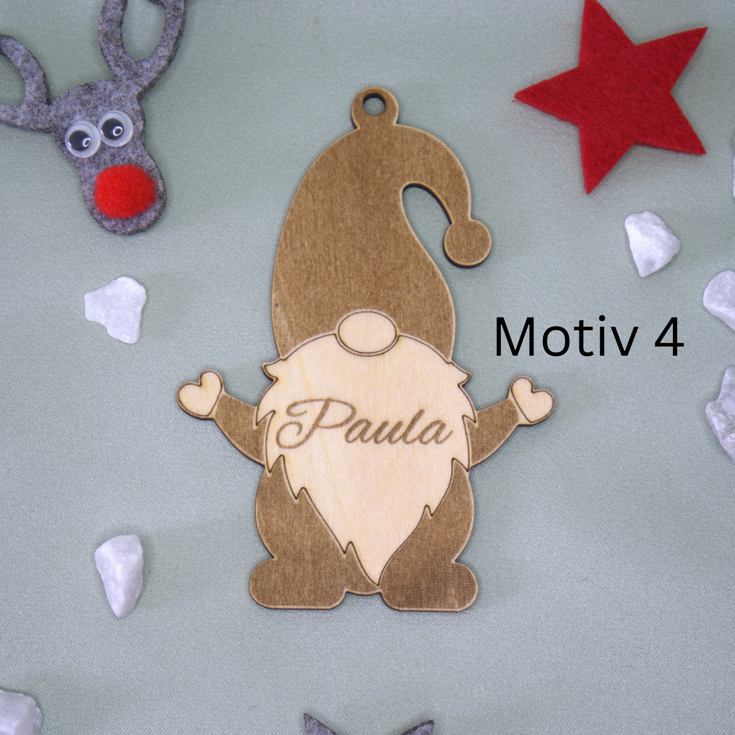 Personalisierte Weihnachtswichtel aus Holz