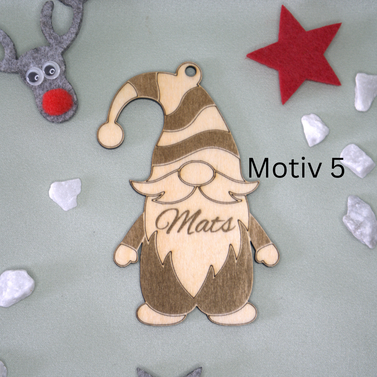Personalisierte Weihnachtswichtel aus Holz