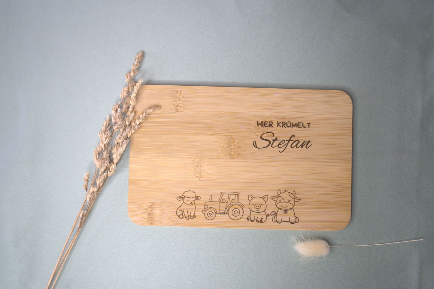 Personalisiertes Frühstücksbrettchen aus Bambus